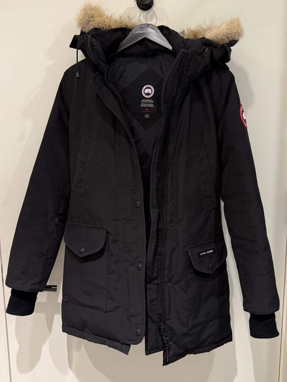 Canada Goose Black Trillium Parka with Fur-Trim Hood